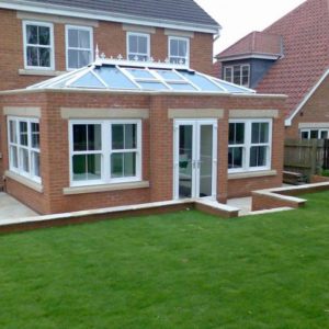 Brick Orangery With A Glass Roof