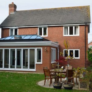 An orangery seen from a distance